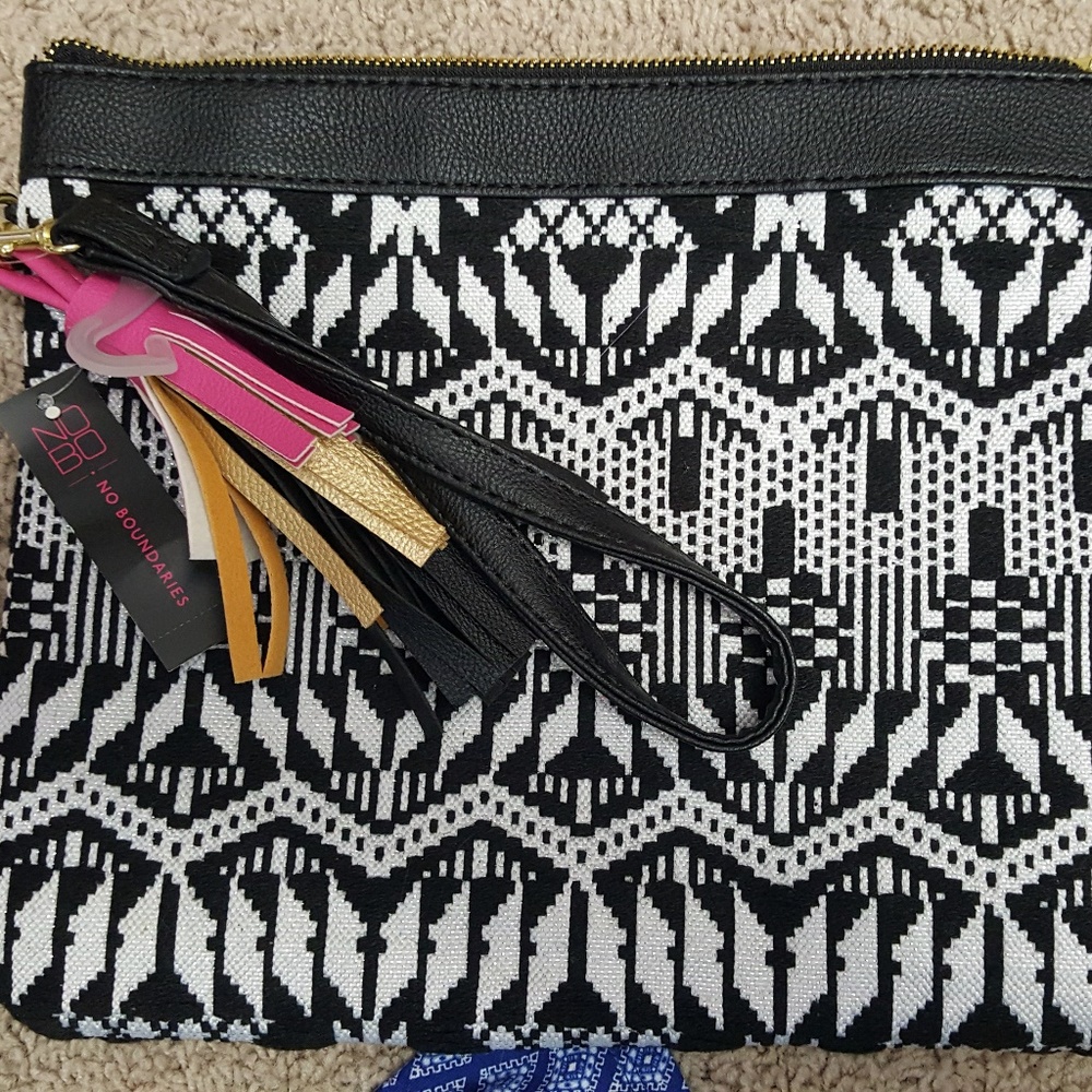 Black White Pattern Wallet Makeup Bag Purse